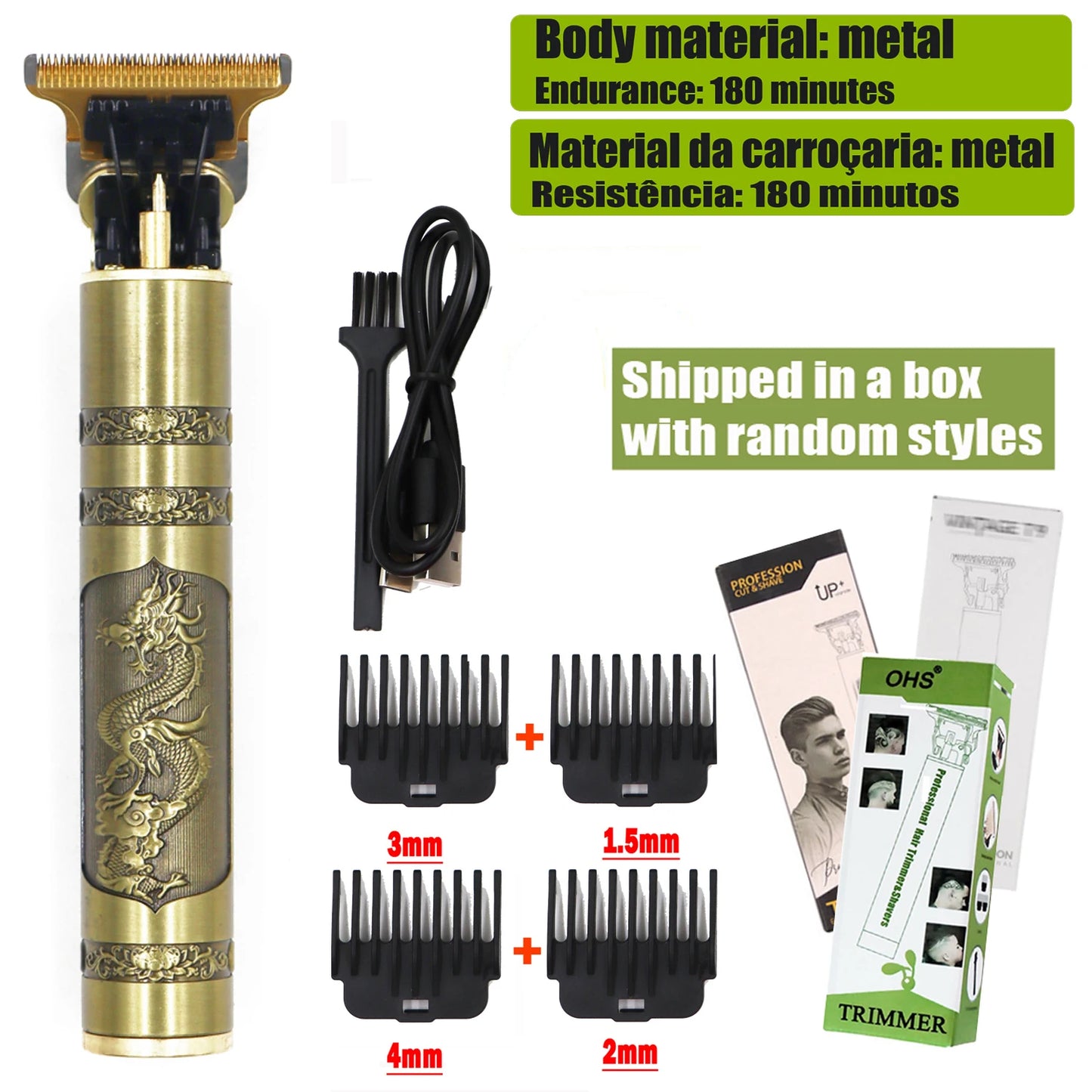 Vintage Electric Hairdresser Oil Shaving Head Pusher Carving Clipper Hair Cutting Machine Precision Trimmer for Men Care
