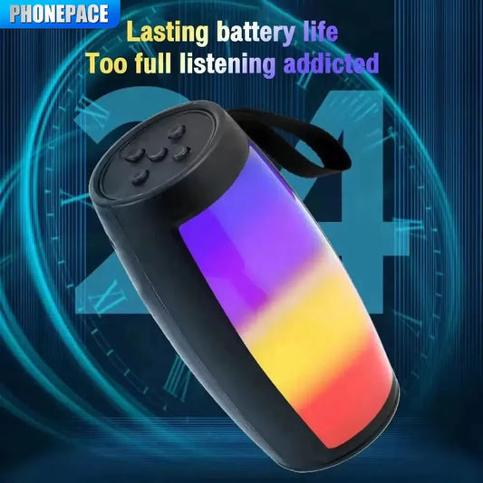 PHONEPACE Bluetooth Wireless Speakers Powerful Portable Sound Box Subwoofer Car Audio Bass MP3 Player Sound System LED Lights