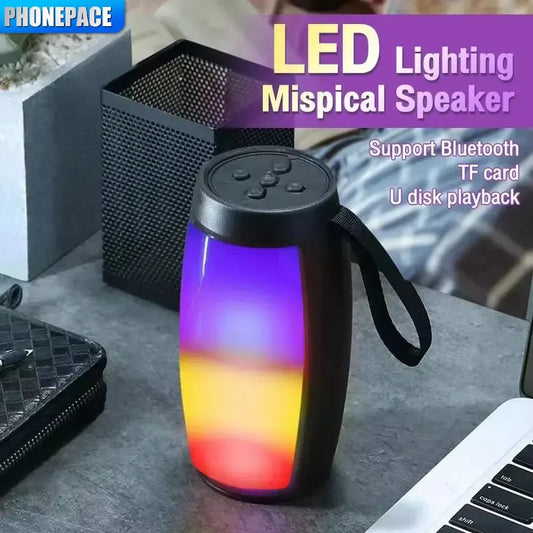 PHONEPACE Bluetooth Wireless Speakers Powerful Portable Sound Box Subwoofer Car Audio Bass MP3 Player Sound System LED Lights
