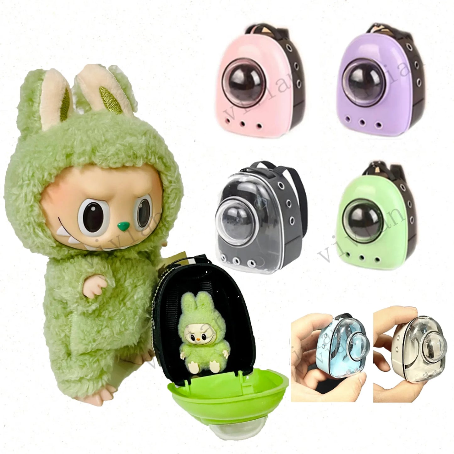 Labubu Doll Backpack Simulation Pet Bag for 10cm/15/17cm Dolls Cute Doll Accessories